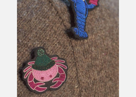 M&L 刺繍ブローチ  Crab Cap